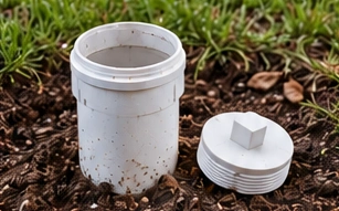 Four-inch PVC cleanout with matching threaded square-head plug